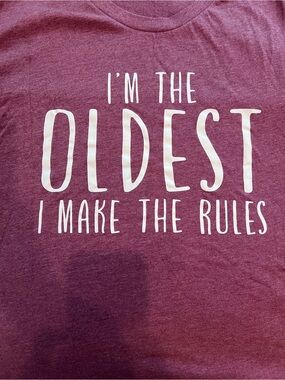 Bella Canvas Maroon Graphic Tee with White Print - "I'm The Oldest"